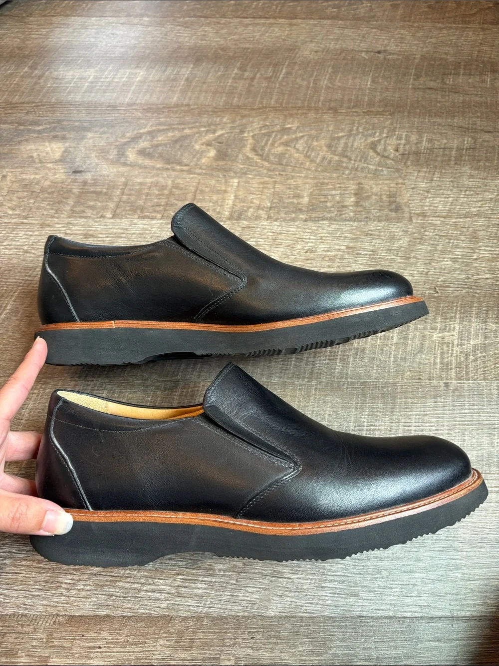 Samuel Hubbard Frequent Traveler Slip-On Leather Shoes Men's 8.5 Black Casual